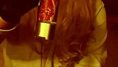 Devil gives gloved handjob and blowjob