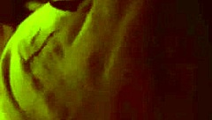 Devil gives gloved handjob and blowjob