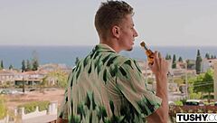 Tushy stars Merida and Jadilica in hot anal foursome outdoors