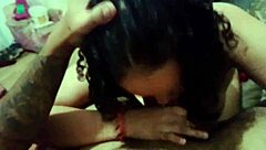 Teen gives delicious blowjob to young guy before gym.