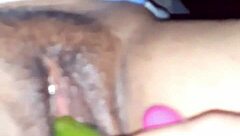 Sexy Indian Wife Using VIBRATOR And CUCUMBER On OILED Pussy