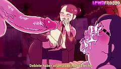 cute animation of a boy and his friend in hentai style