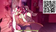 cute animation of a boy and his friend in hentai style