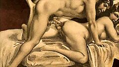 Vintage Hentai Cartoon With Erotic Anime Illustrations