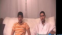 straighty rides twink rod with handjob and assfucking in college