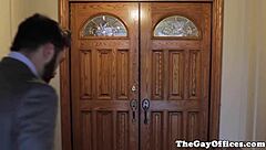 Hunks at work giving handjobs and assfucking