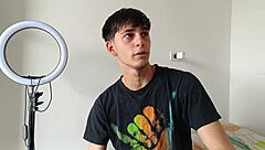 Skinny university friend bent over for doggystyle with big cock on Halloween night