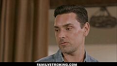 Petite blonde stepdaughter Athena Fleurs teases stepdad and stepbrother?