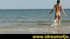 Surfs Up With Brunette Gay Solo Masturbation On Beach!