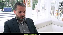 Risky free-use creampie with rimjob, spanking, and deepthroat blowjob.