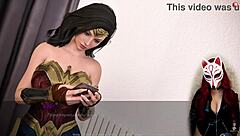 Kate 13 in her cute cosplay costume as a petite brunette babe in this cartoon game solo scene