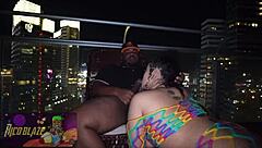 Ariel Love Sucks and Fucks Big Cock on Balcony