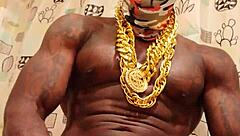 Dialogic Hallelujah Johnson Strokes Huge Monster Cock for Massive Cumshot