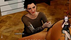 tales from the deep eve 3 - brunette milf gives rough handjob to old neighbour in fishnets