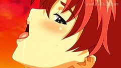 Redhead hentai girl sucks monster cock uncensored