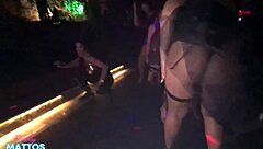 The DJ couldn't resist fucking me in his booth at the swing house during Halloween.