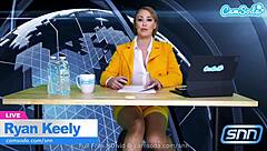 Ryan Keely's big boobs bounce on the sybian machine live!