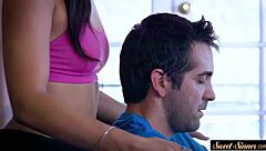 Yoga-loving stepdaughter banged after steamy blowjob