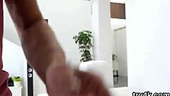 pretty chick gives oral pleasure in pov