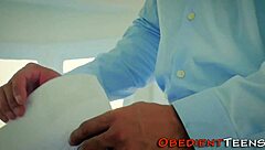 Bound teen punished by big black cock