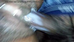 The wife moans as her creamy pussy receives a deep creampie, filling her completely with hot cum in their intimate bedroom encounter.