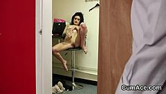 This nasty idol takes a cumshot on her face and swallows every drop.