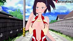 Momo yaoyorozu blowjob and titjob in streets pov