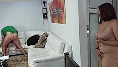 Stepdad fucks bony teen and makes her suck his huge cock