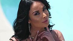 MILF Anissa Kate gets bent over in doggystyle and missionary, her big ass and brunette body covered in cum from intense cumshots.