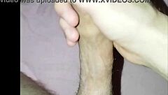 young guy at home massages his cock until he cums solo