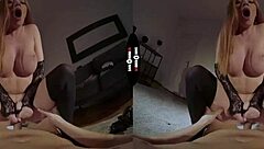 Redhead In Dark Room Vr Blows Cock With Big Tits!