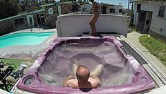 what's dayanara skinny girl doing in the hot tub pov 3?