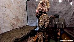 horny soldier with big tits streaming live from field 😍