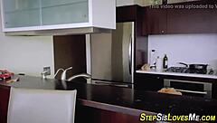 the pretty teen's mouth gets filled with jizz