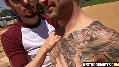 Baseball players fuck during workout
