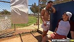 Baseball players fuck during workout