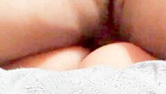 She grabs his cock tightly as he fucks her big ass passionately in close up